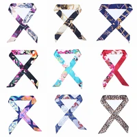 2020 new print handle bag ribbons brand small silk scarf for women fashion head scarf small long scarves neckerchief wholesale