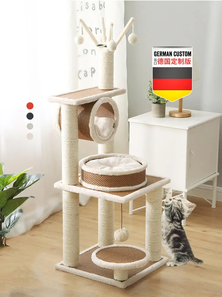 

The Cat Climb A Small Sisal Cat Climbing Frame Cat Litter Cat Tree Wood Platform Cat Scratch Board Luxurious Bamboo Toys