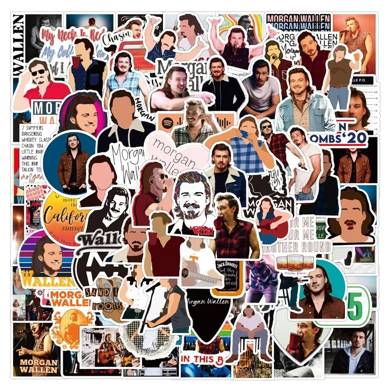 

100Pcs Country Music Singer Morgan Wallen Stickers Waterproof Decals DIY Notebook Skateboard Laptop Luggage Scrapbook Phone Cup