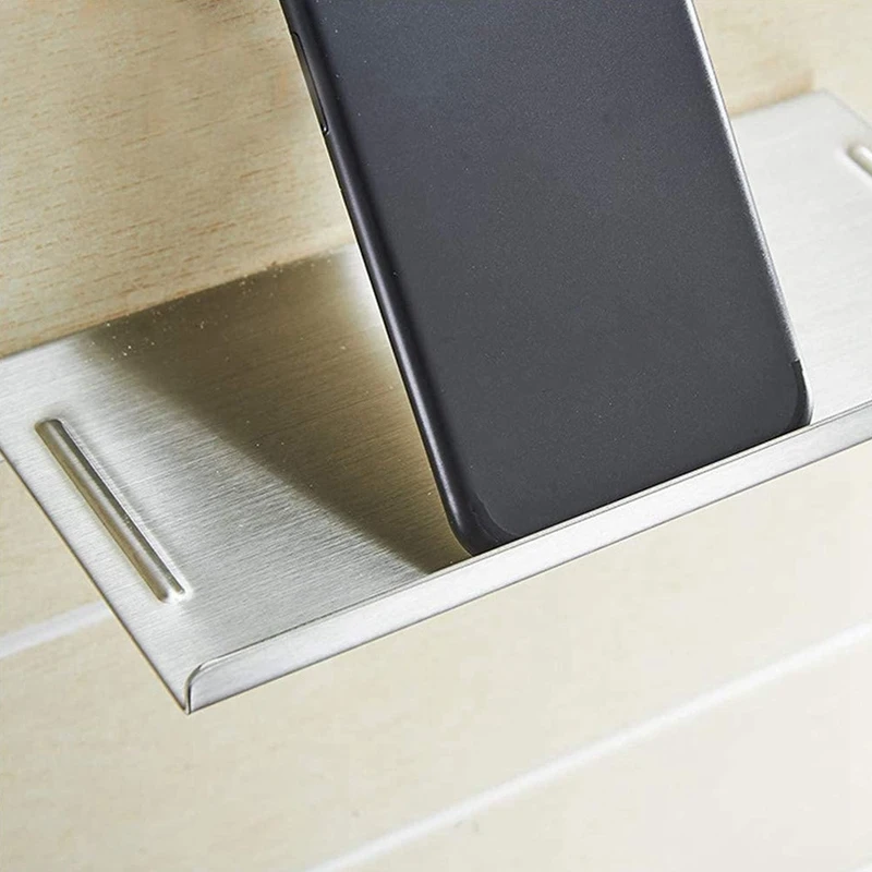 Wall Mounted Carbon Steel Bathroom Toilet Phone Holder Shelf, Toilet Paper Holder Paper Roll Holder for Bathroom