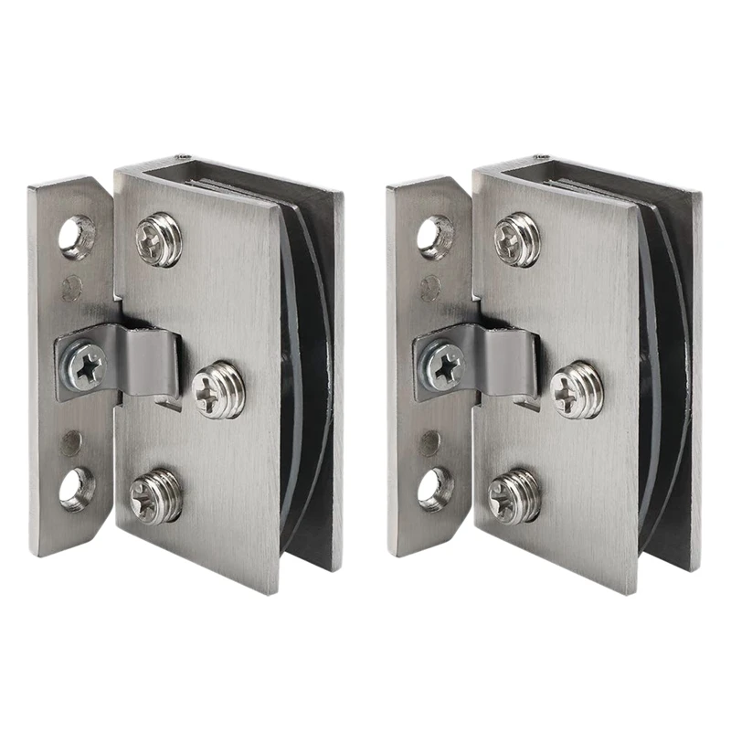 2 шт. шарнир для стеклянных дверей из нержавеющей стали стеклянный зажим подходит