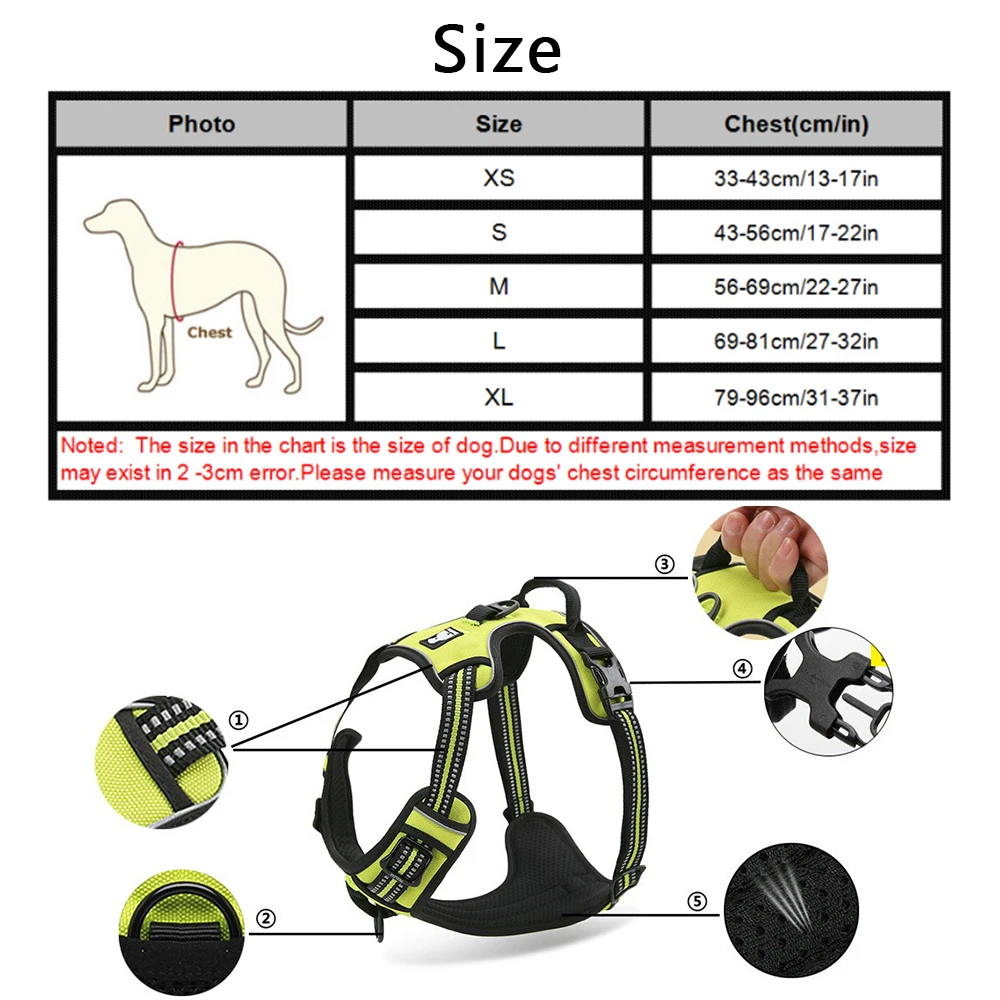 Регулируемая шлейка для собак светоотражающая нейлоновая мягкая безопасности