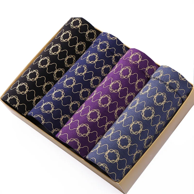 Мужское нижнее белье 4 шт./лот модные сексуальные трусы боксеры мужское бельё