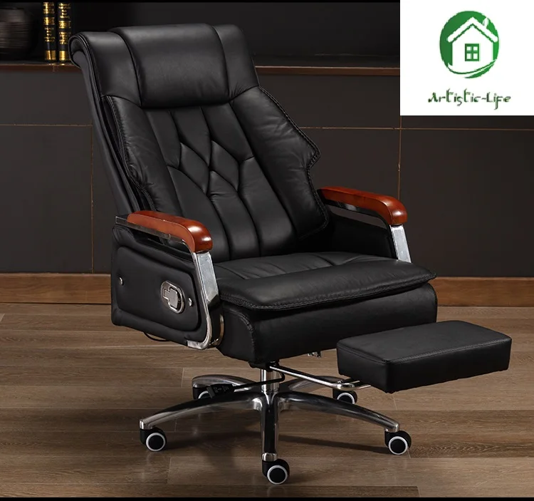 

Artistic Home boss chair reclining office chair comfortable sedentary leather executive chair massage business lift swivel chair
