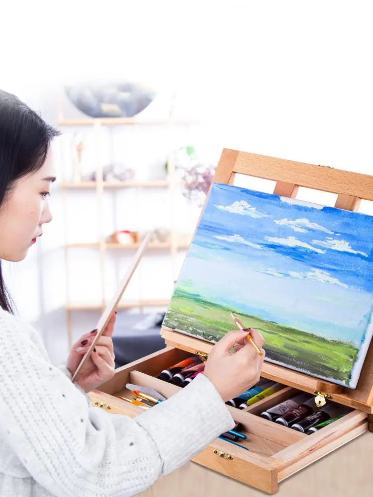 Деревянный Настольный мольберт для рисования,...