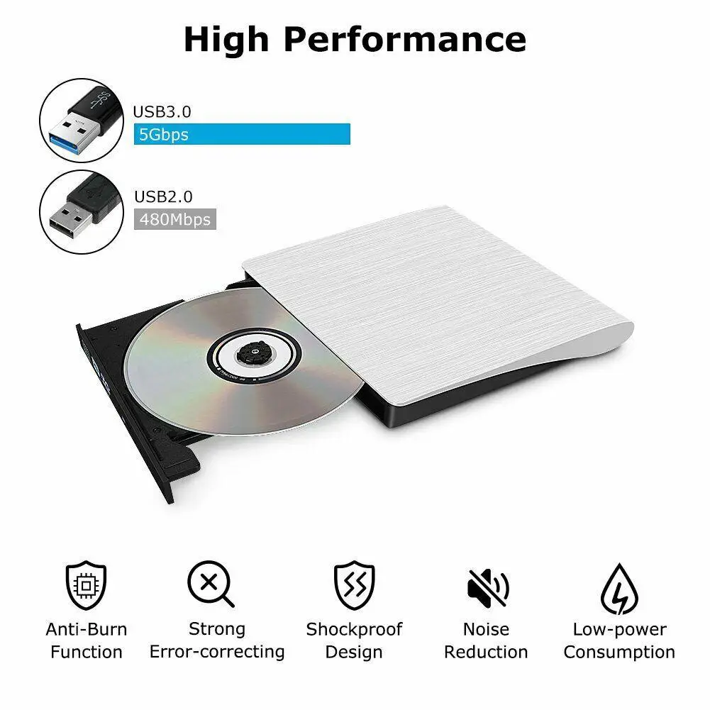 BEESCLOVER внешний тонкий USB 3 0 DVD привод ± RW CD устройство для съемки Mac ПК ноутбука