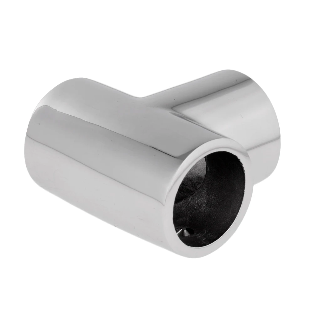 

3-way Pipe Connector Handrail Tee Fittings 1 inch - 316 Stainless Steel, Silver