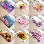 Цветочный узор для кухонной и входной двери коврик 40*60 см коралловые бархат ковры резиновая красочные Крытый коврики Non-Противоскользящий коврик 48259-2