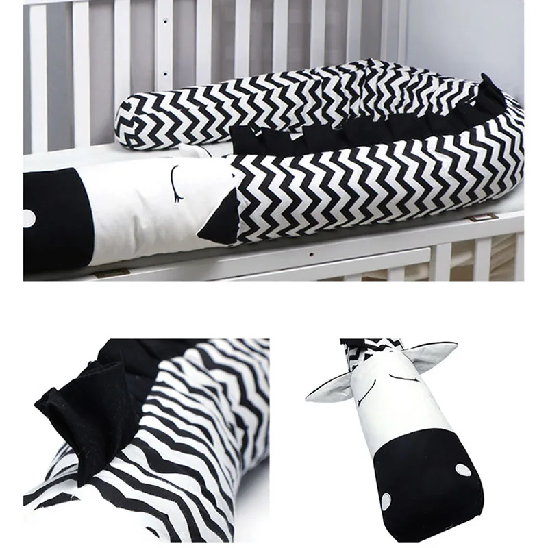 Детская кровать толстые черные белые бамперы зебры колыбель защита для кроватки