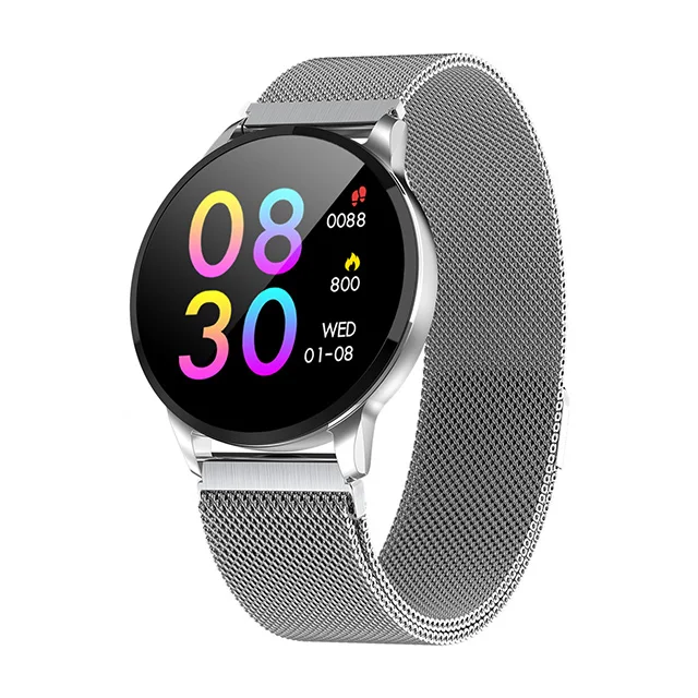 Alloy strap-Silver Умные спортивные часы Bluetooth Шагомер фитнес измерение артериального давления сердечного ритма часы мужские умные часы для женщин водонепроницаемые - Цвет: Alloy strap-Silver