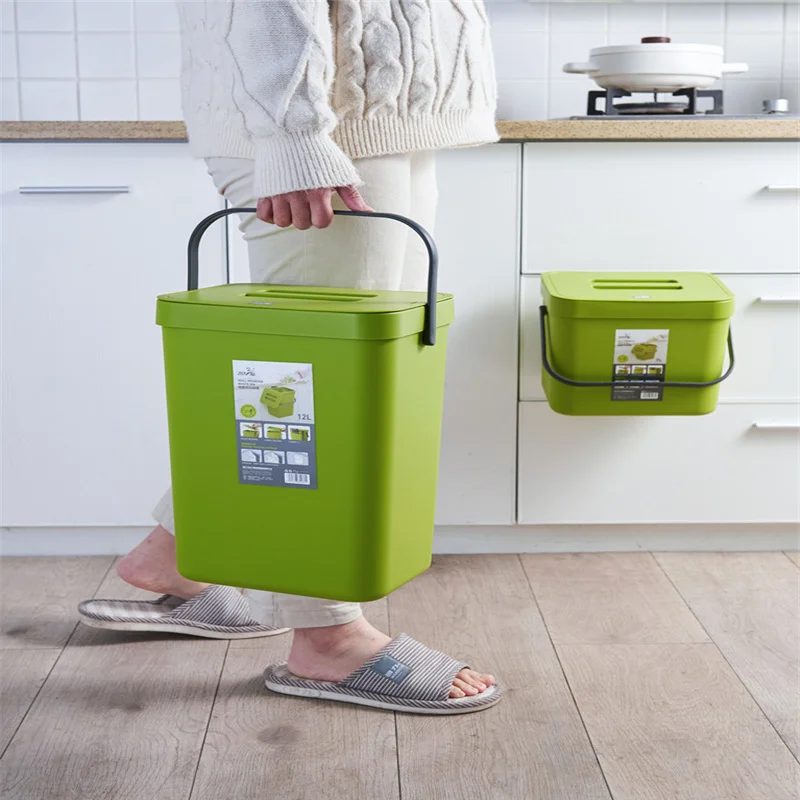 

Kitchen Waste Toilet Small Trash Can with Cover Wall-mounted Wind Wall-mounted Kitchen Special Dormitory Cute put on Bed