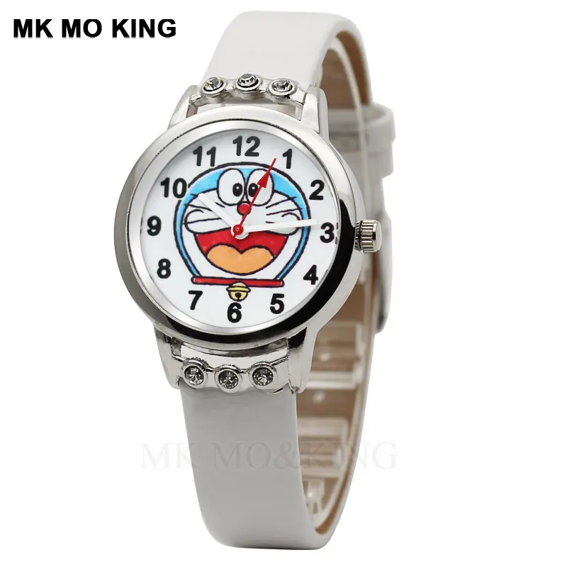 Лидер продаж классические детские кварцевые часы с голубым роботом котом из