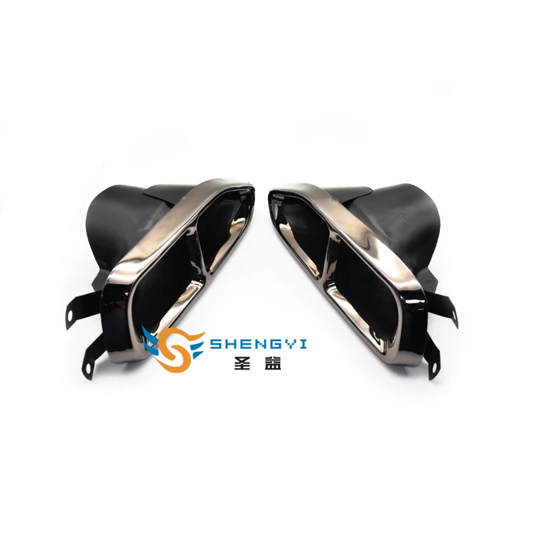 1 пара серебристый/черный наконечник выхлопной трубы из нержавеющей стали