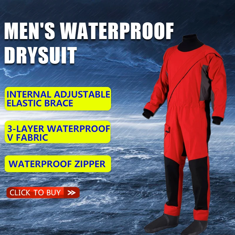 Мужская водонепроницаемая одежда сухой костюм водонепроницаемый дышащий