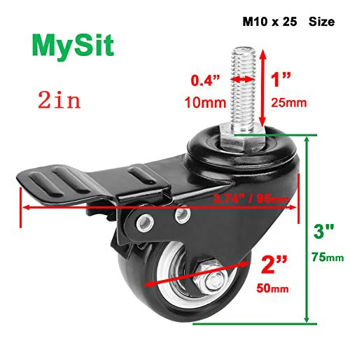 Сверхмощные тормозные ролики поворотные на 360 градусов мебельные шкивы