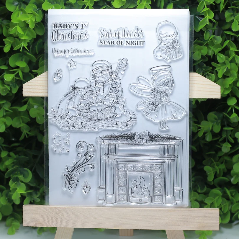 1 ая Рождественская звезда ночи прозрачный значок для скрапбукинга/изготовления