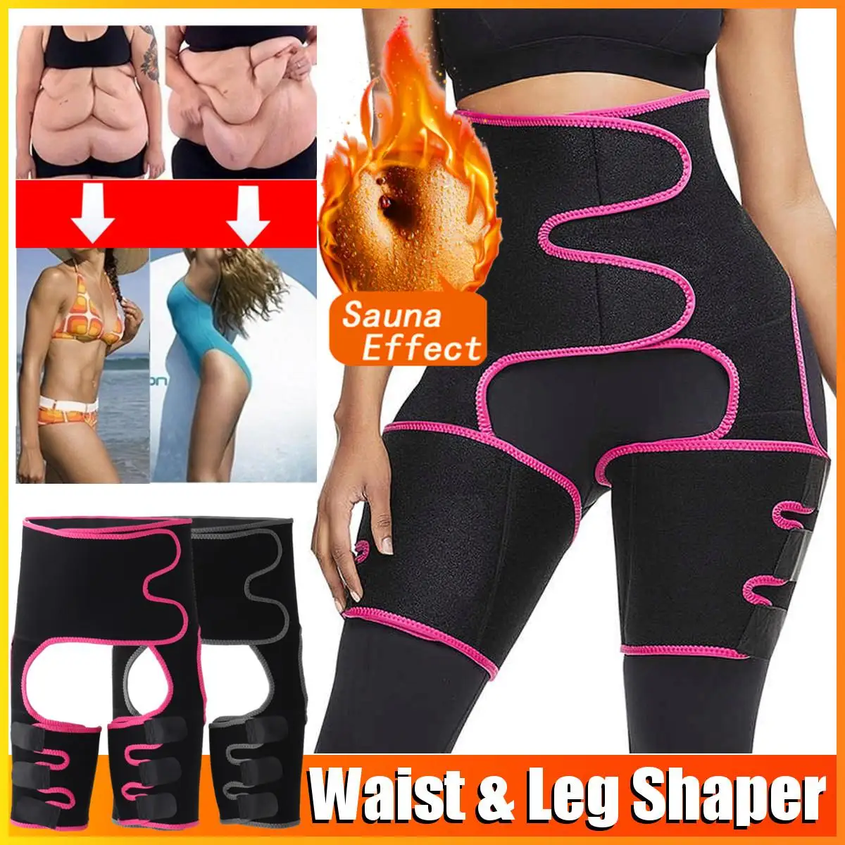

Neoprene Slim Thigh Women High Adjustable Waist Shaper Trimmer Sweat Waist Slimming Leg Loss Body Muscles Band Weight Belt