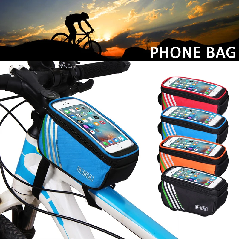 

Сумка для велосипеда переднюю верхнюю раму велосипедная сумка Водонепроницаемый 4,8-5,7 дюймов чехол для телефона с сенсорным экраном, MTB доро...