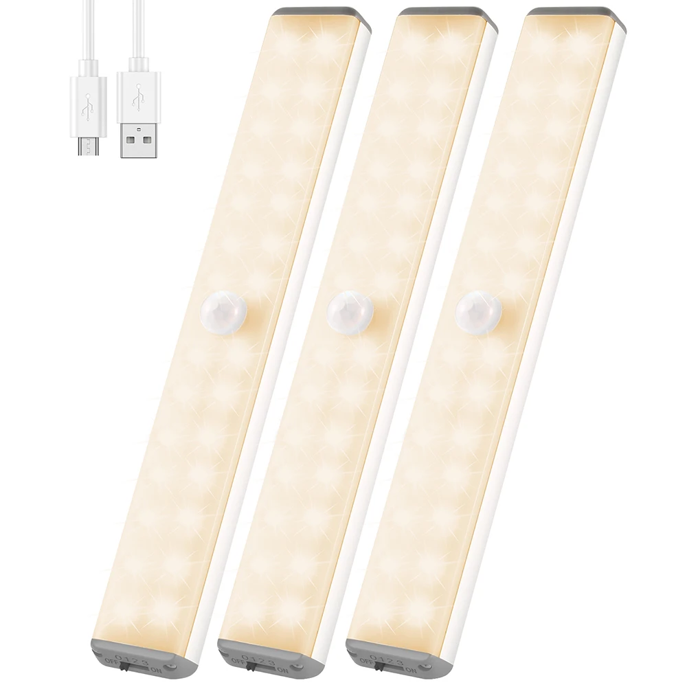 

Motion Sensor Lights Indoor,28 led Under Cabinet lights Closet Wireless Kitchen Lights Counter Undercounter Lighting Rechargeabl