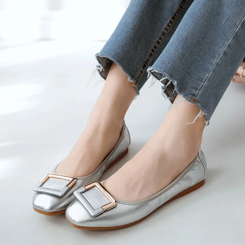 Spring 2022 New Flats Women Shoes Fashion Ballet Flat Woman Casual Slip-on Loafers Ladies Boat Shoes Soft Plus Size Female Shoes
