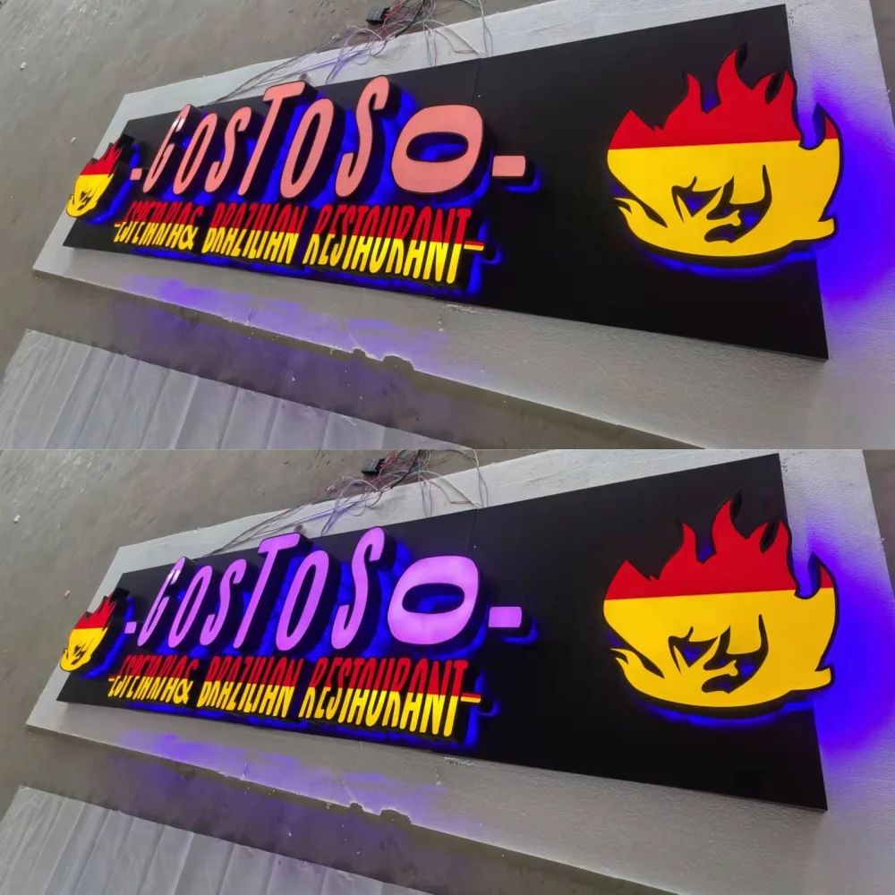 

Outdoor waterproof double sided lighted business signs, frontlit & backlit LED channel letters for store logo name