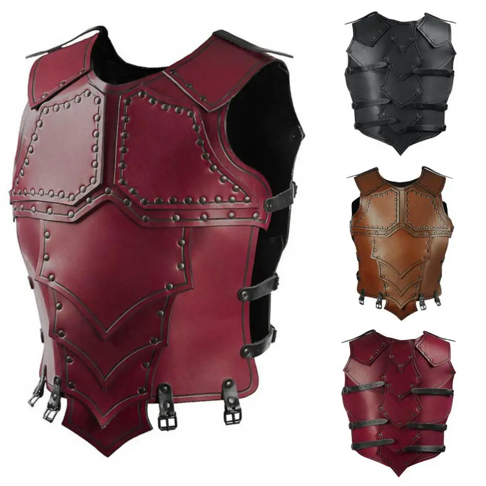

Medieval Vintage Leather Armor Steampunk Rivet Gear Viking Warrior Gladiator Combat Costume War Fighting Larp Hard Vest For Men