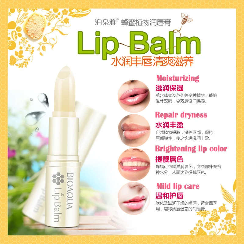 

Pure Natural Honey Aloe Lip Balm Moisturizing Colorless Refine Repair Lip Wrinkles Winter Lip Skin Care