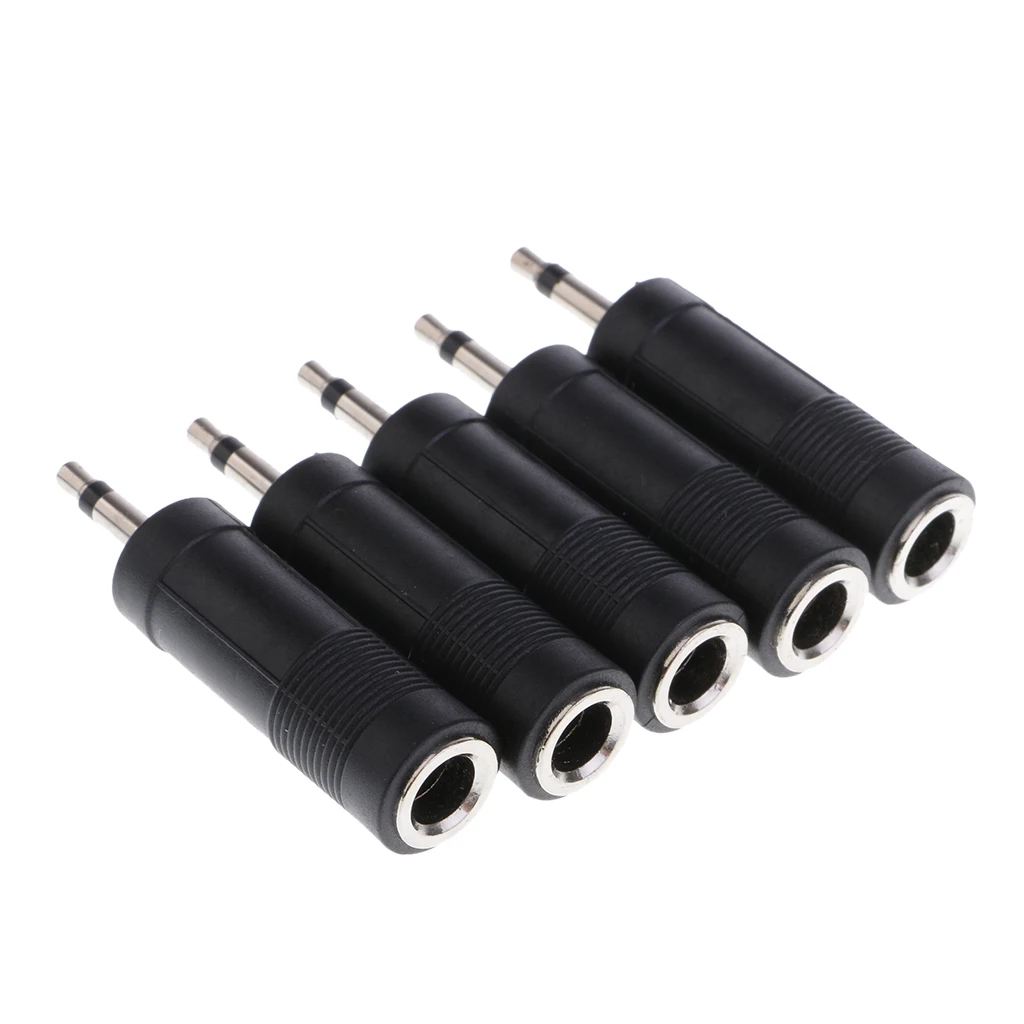 5 Pack 1/4 &quot(6 35 мм) стерео TRS мама до 3 мм (1/8 дюйма) моно TS папа Аудио адаптеры