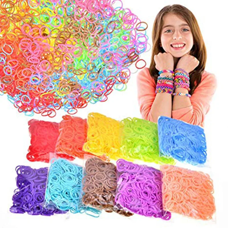 

Rose Pink Rubber Bands DIY Refill 600 Premium Quality Stretchy Bands 25 S Clips 1 Hook for Children Handmade Creation Toy