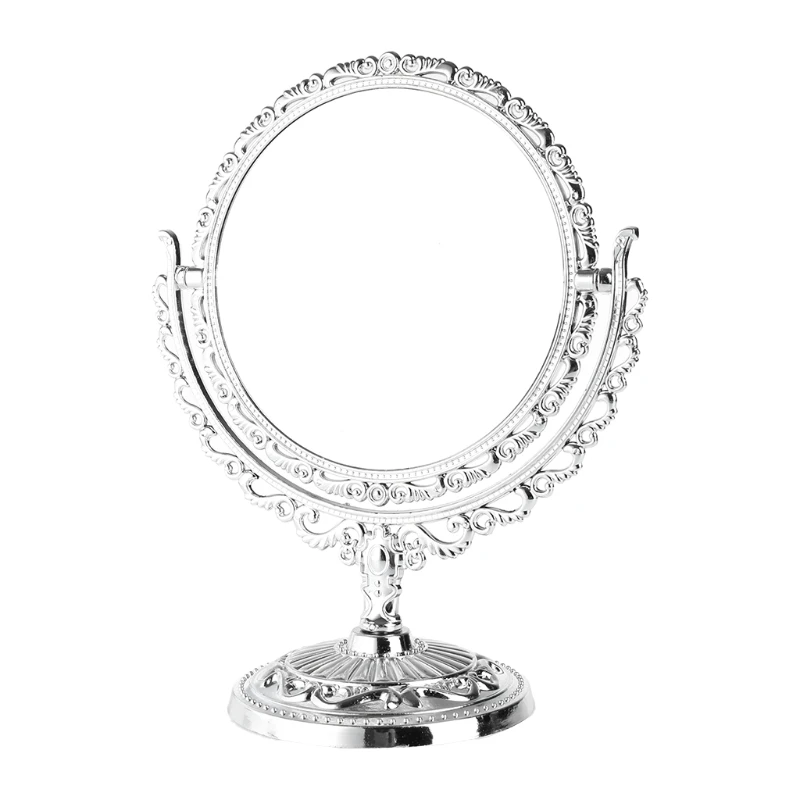 

2 Sides Makeup Mirror Stand Table Cosmetic Mirror Plastic Dresser Mirrors Tools U2JD