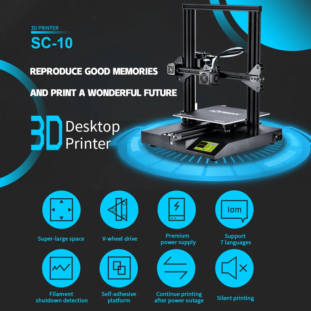 Набор для 3D принтера Бесшумная печать с сенсорным экраном 3 5 дюйма встроенный