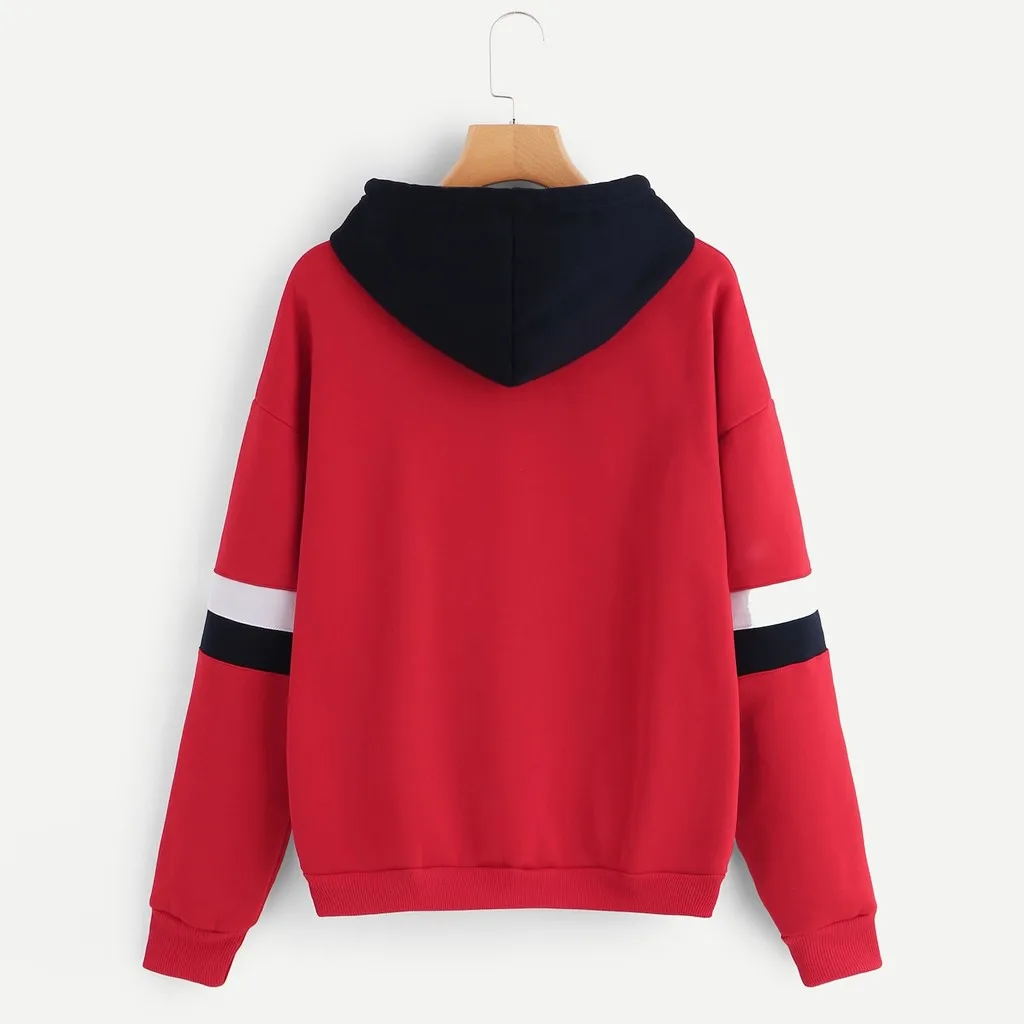 Модный женский топ с круглым вырезом толстовка капюшоном Повседневная Свободная