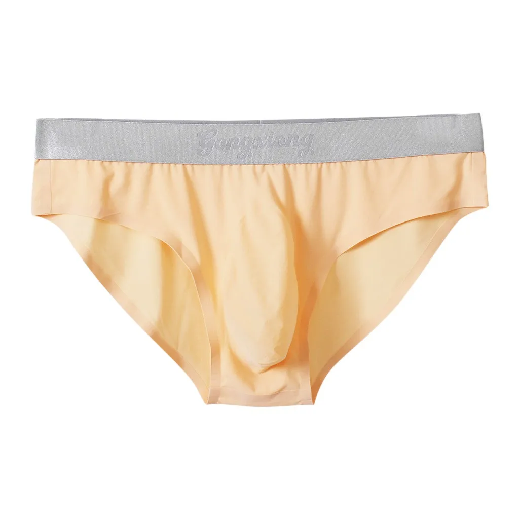 Женское нижнее белье мужские трусы бесшовные чистый цвет один кусок Ice Silk Seamles