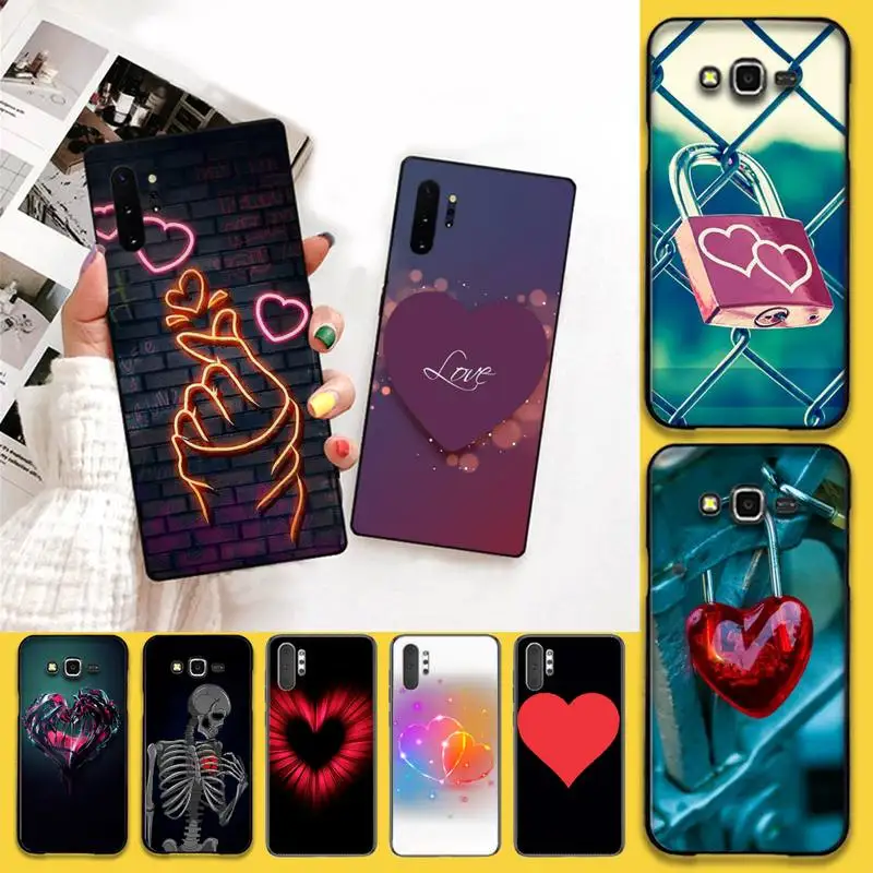 

HPCHCJHM Love Heart Luxury Unique Design Phone Cover For Samsung Galaxy J7 J8 J6 Plus 2018 Prime Note 7 8 9 10 pro