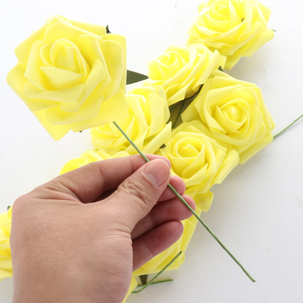 2 Roses Styles 18 Colors 8CM 6.5CM 10Pcs Artificial Rose Flowers Wedding Bride Bouquet Simulation Flower Home Hotel Decor P0.2 | Дом и сад
