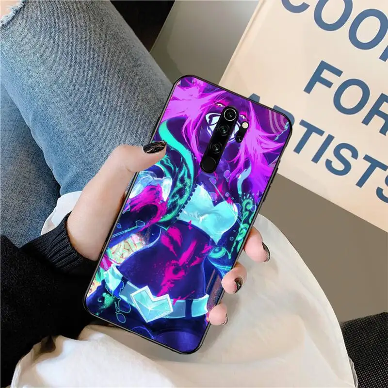 HPCHCJHM аниме неоновая девушка черный ТПУ мягкий резиновый чехол для телефона Redmi Note