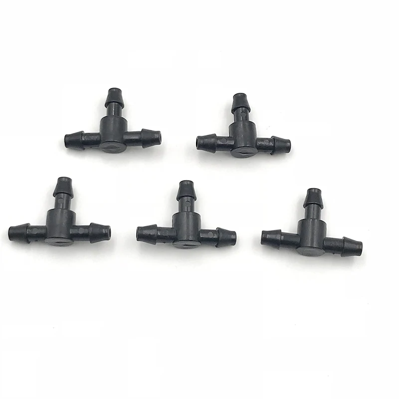 1/4 'Садовый шланг спринклер Т образный три отверстия микро капельного орошения