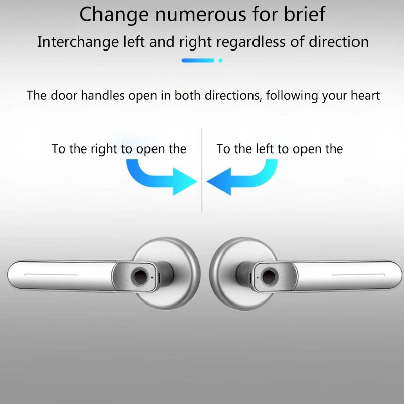 

Fingerprint Door Lock Zinc Alloy Biometric Keyless Entry Door Handle Suitable for Apartment and Hotel H3CA