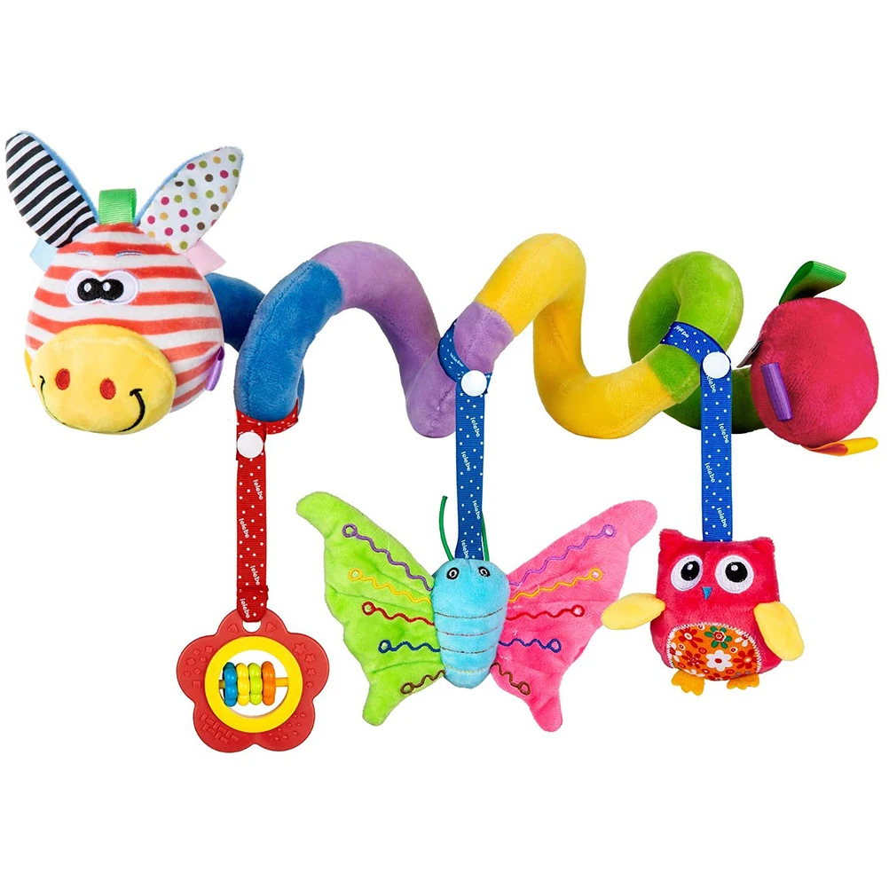 

Baby Spiral Flip Bell Plush Toy Baby Carriage Hanging Rattle Appease Bed Bell Educational Toy Baby Gift