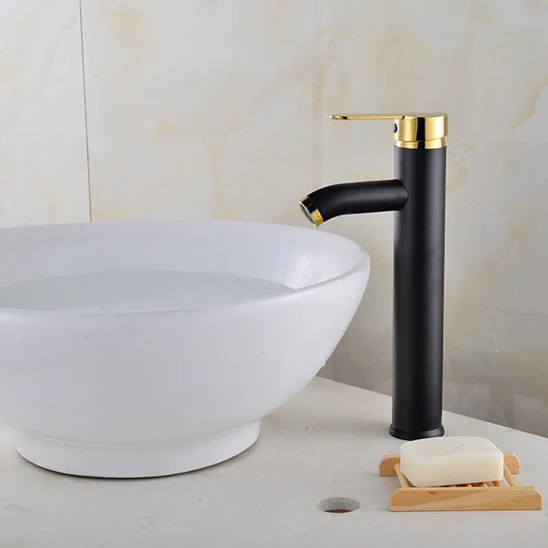 Black Color Stainless Steel Bathroom Basin Faucet Single Handle Cold And Hot Water Mixer | Обустройство дома