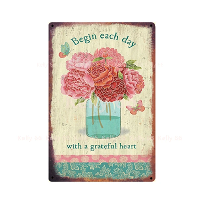 

[ Kelly66 ] You Are My Sunflower Only Sunshine Full Of Roses Tin Metal Sign Home Decor Bar Wall Art Painting 20*30 CM Size JT-64