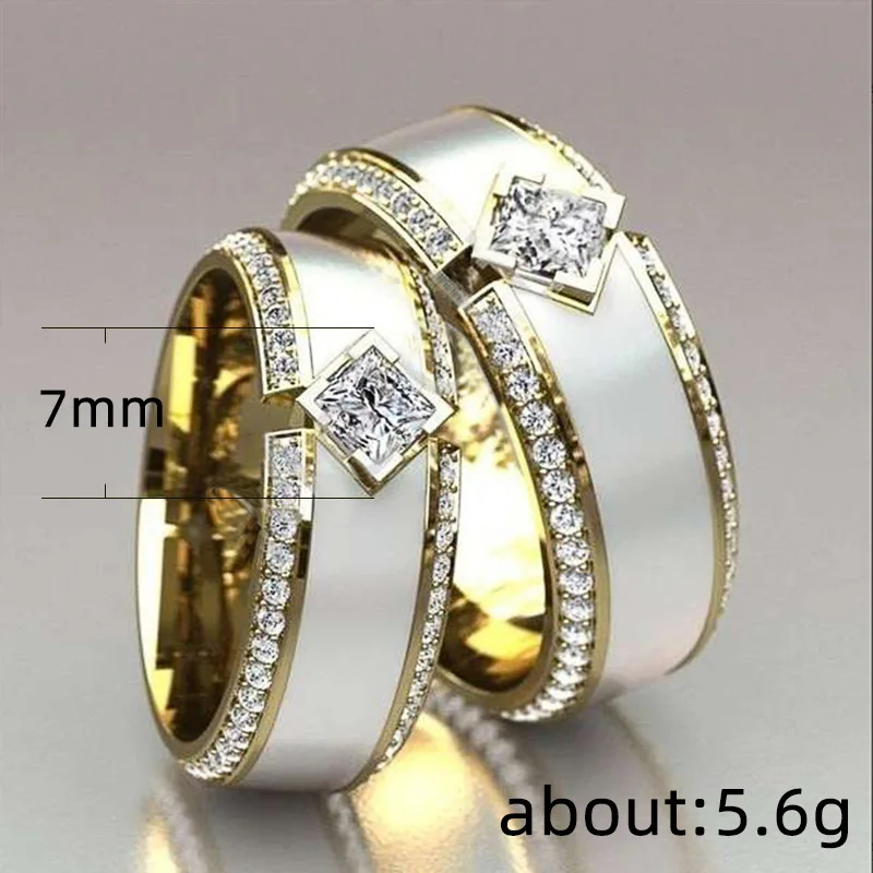 

Luxury Female White Enamel Love Ring Vintage Gold Color Wedding Ring Dainty Round Crystal Stone Engagement Rings For Women