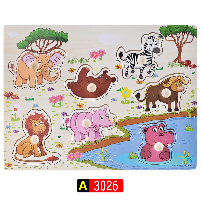 A3026 30 см деревянные игрушки пазл ручной захват доска Tangram для маленьких детей раннего образования монтессори игрушка алфавит, цифры - Цвет: A3026