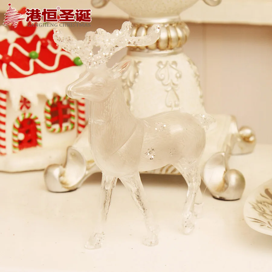 Рождественский 14x12 см белый прозрачный акриловый лось Рождественская елка