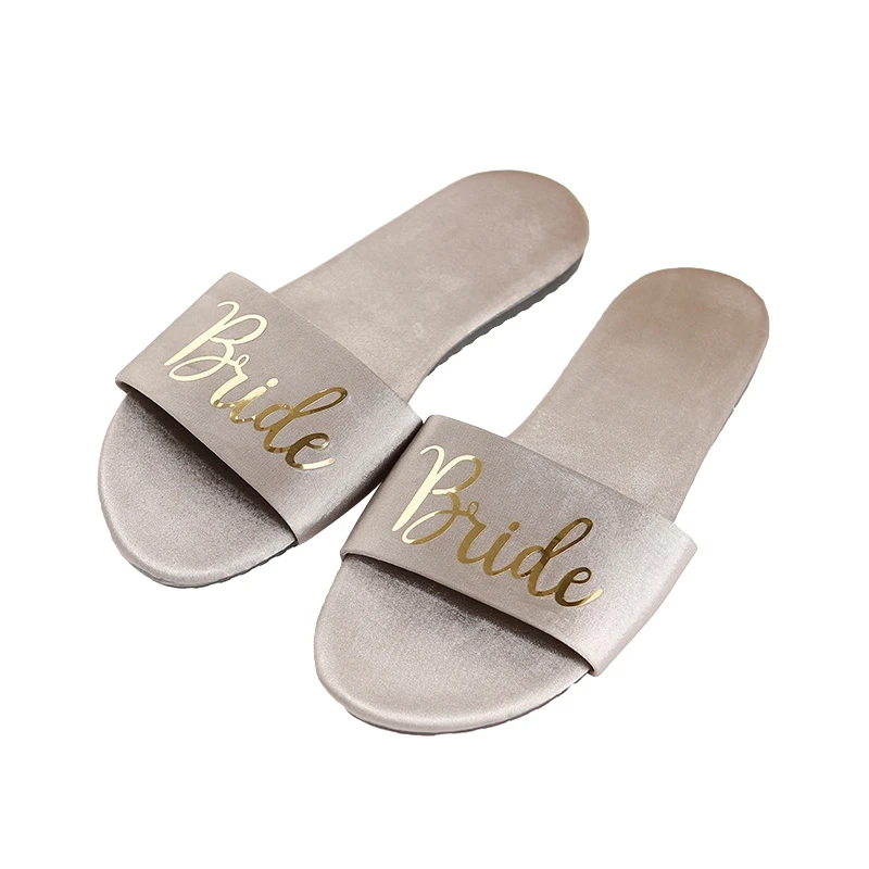 2020 женские тапочки свадебные удобная домашняя обувь атласные для подружки