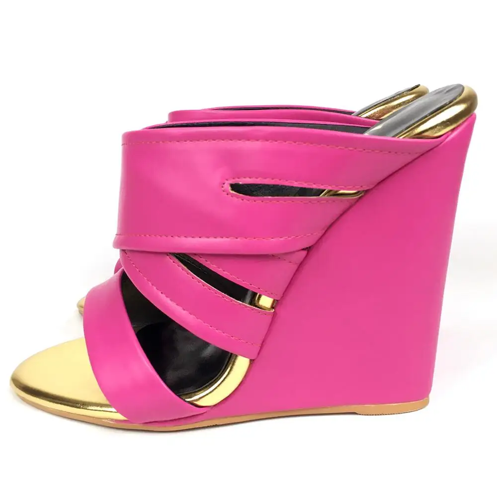 Сандалии женские на танкетке удобные босоножки без застежки Повседневная летняя