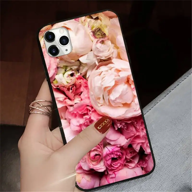 

Pink Purple Peony Flower On the Vase Phone Case for iPhone 11 12 pro XS MAX 8 7 6 6S Plus X 5S SE 2020 XR