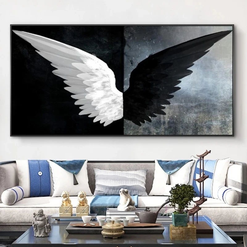 Настенная картина Крылья Ангела постеры и принты черно белого цвета