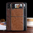 Чехол для Samsung galaxy Z Flip3 5G, чехол с роскошным дизайном в деловом стиле, кожаный чехол для samsung galaxy z flip 3 5g, чехол