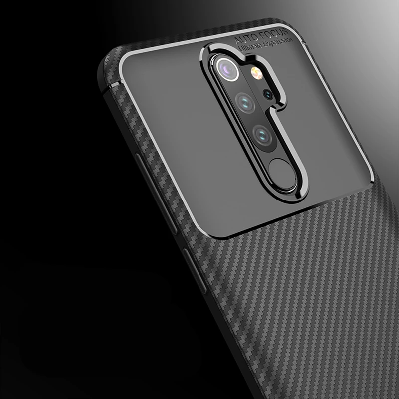 Модный противоударный чехол из углеродного волокна для Xiaomi Redmi 9 задняя крышка